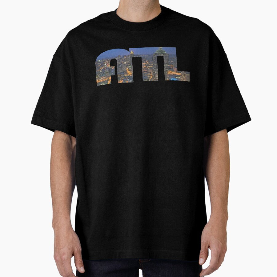 Atlanta Georgia Atl Night Cityscape Oversized T Shirt