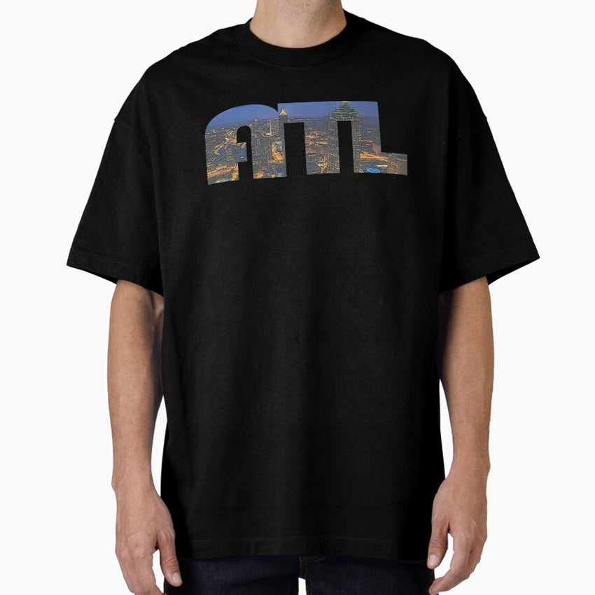 Atlanta Georgia Atl Night Cityscape Oversized T Shirt