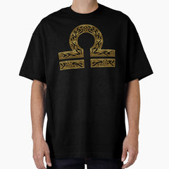 Libra Zodiac - Tribal Gold Oversized T-Shirt