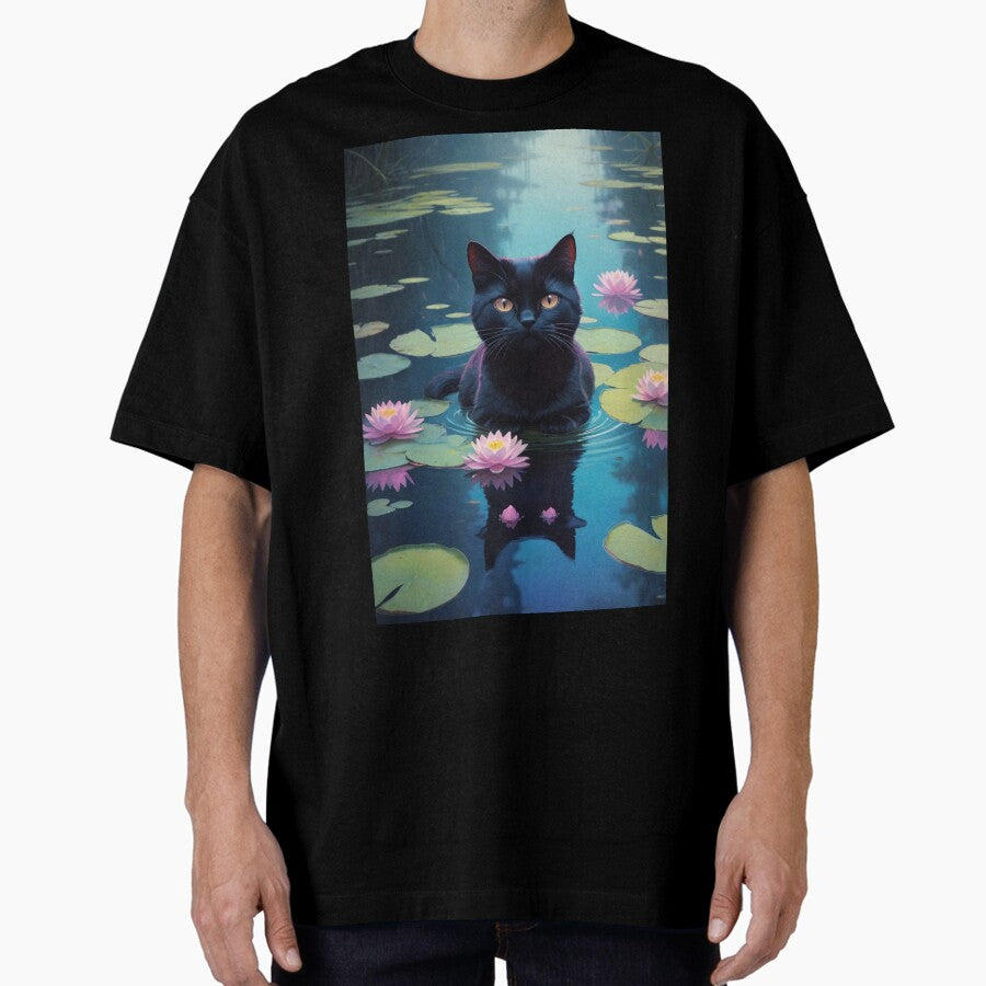 cat water flower Oversized T-Shirt