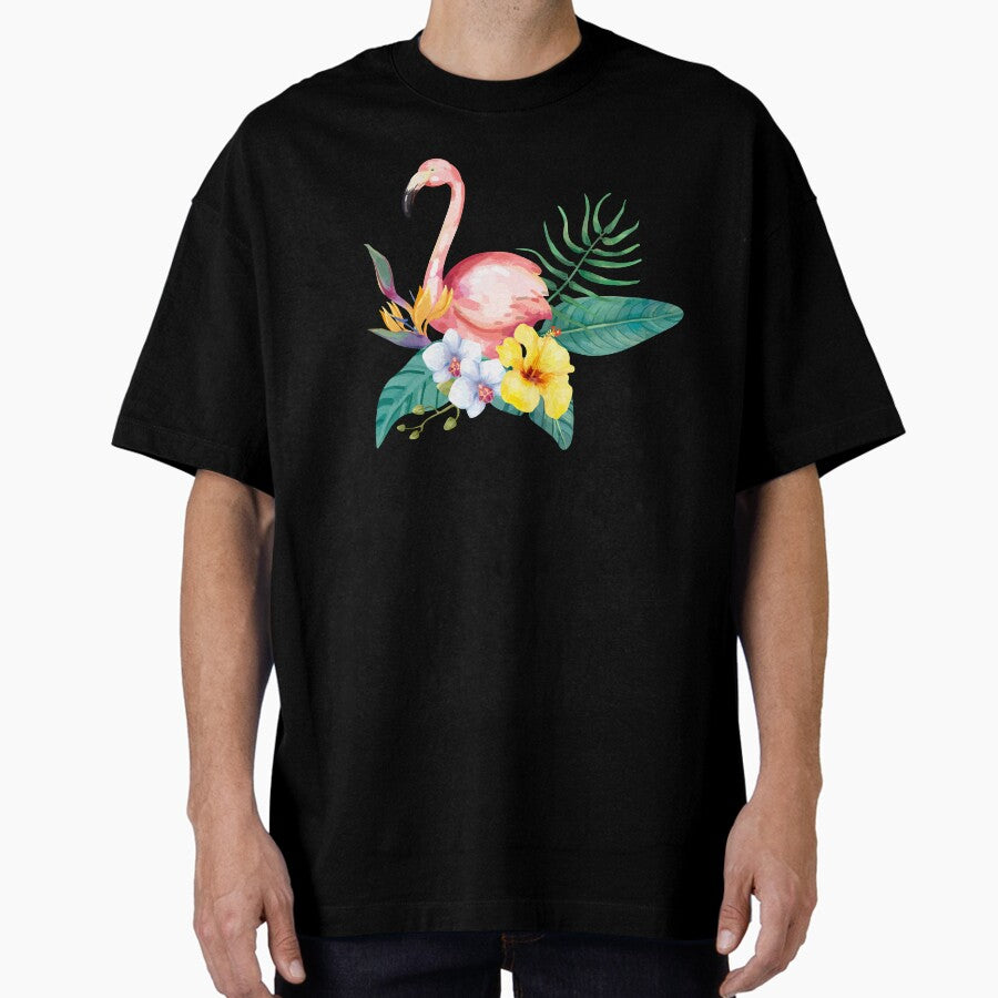 Tropical Flamingo Oversized T Shirt