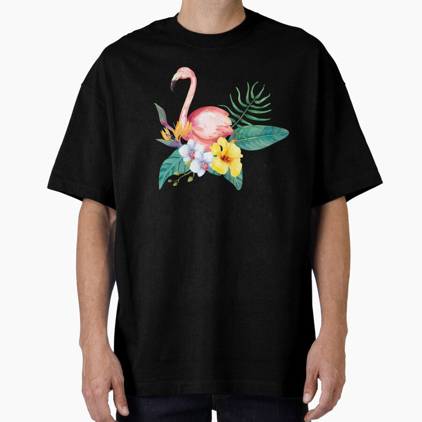 Tropical Flamingo Oversized T Shirt