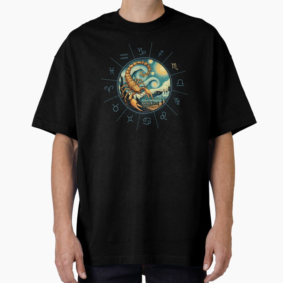 ZODIAC Scorpio - Astrological SCORPIO - SCORPIO - ZODIAC sign - Van Gogh style - 3 Oversized T-Shirt