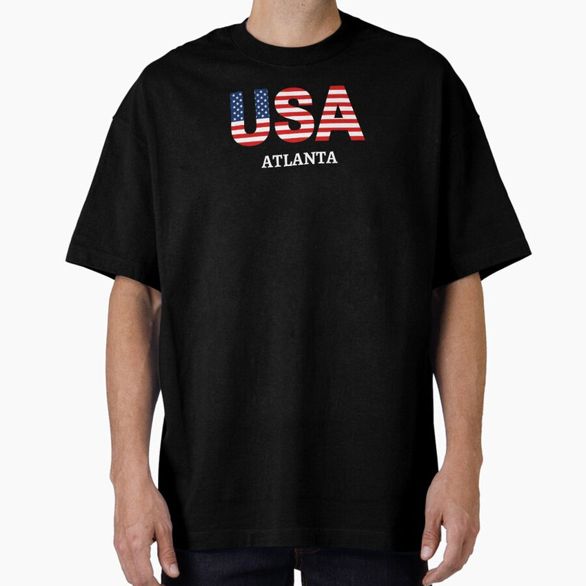 Atlanta - USA Flag Oversized T-Shirt