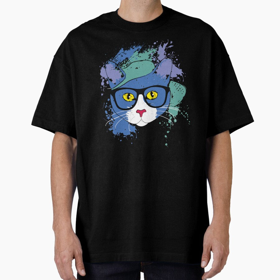 Artistic Cat Oversized T-Shirt