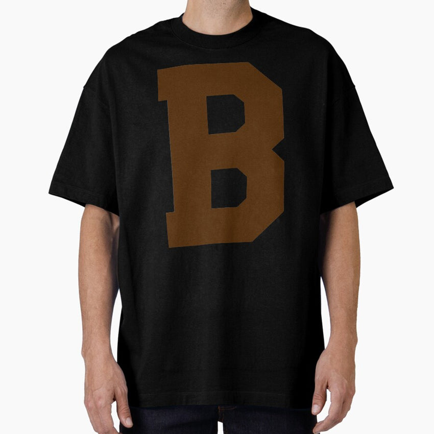 Alphabet, Brown B, Sports letter B Oversized T-Shirt