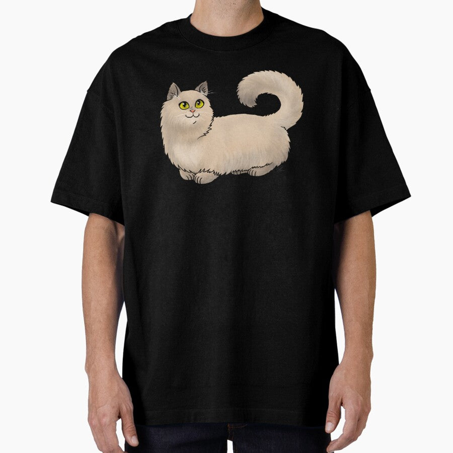 Munchkin Cat - Cream Longhair Oversized T-Shirt
