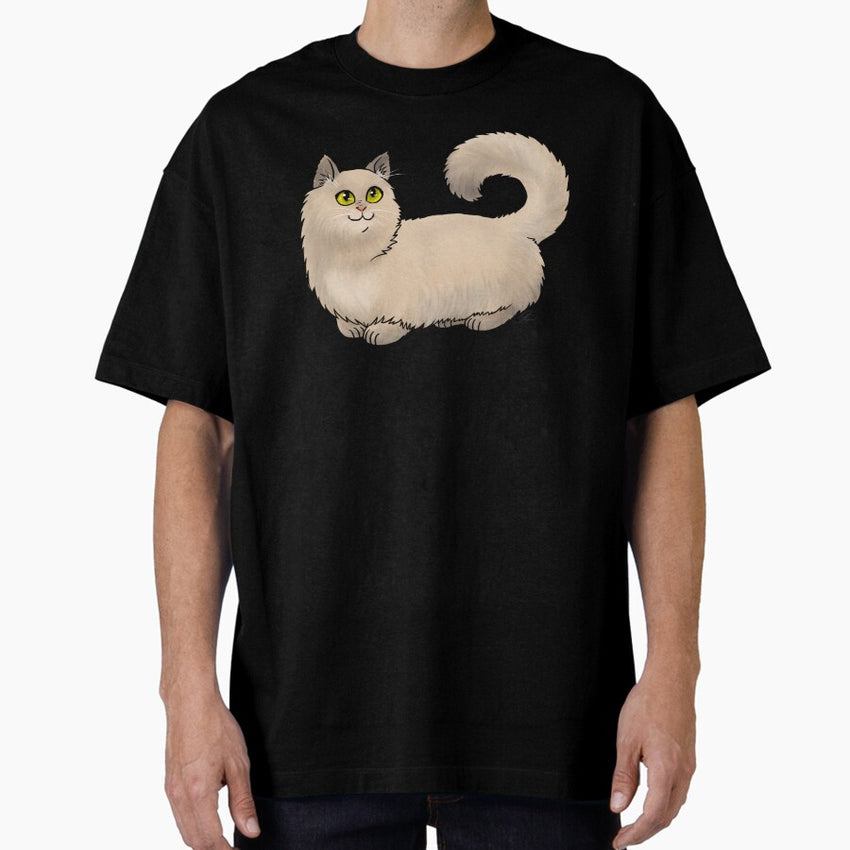 Munchkin Cat - Cream Longhair Oversized T-Shirt