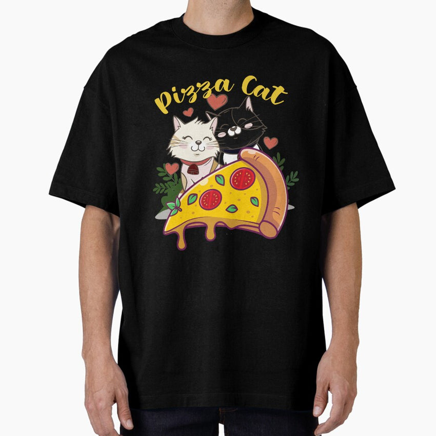Pizza Cat Oversized T-Shirt