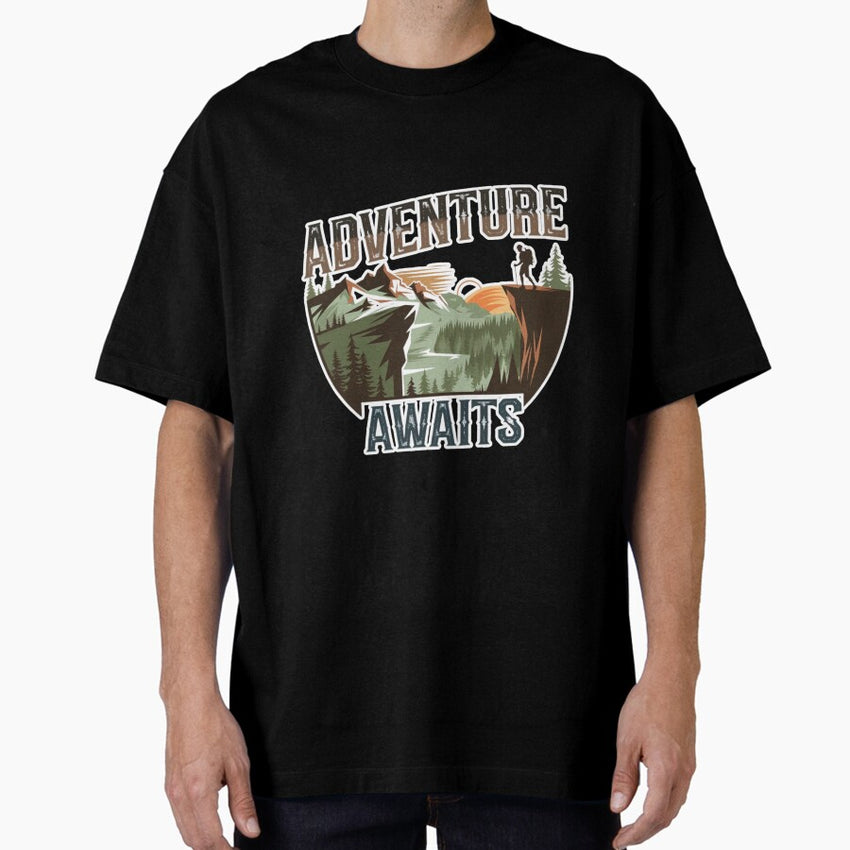 Adventure Awaits Travel Enthusiast Apparel Oversized T Shirt