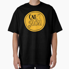 Yellow Cat Mom Oversized T-Shirt