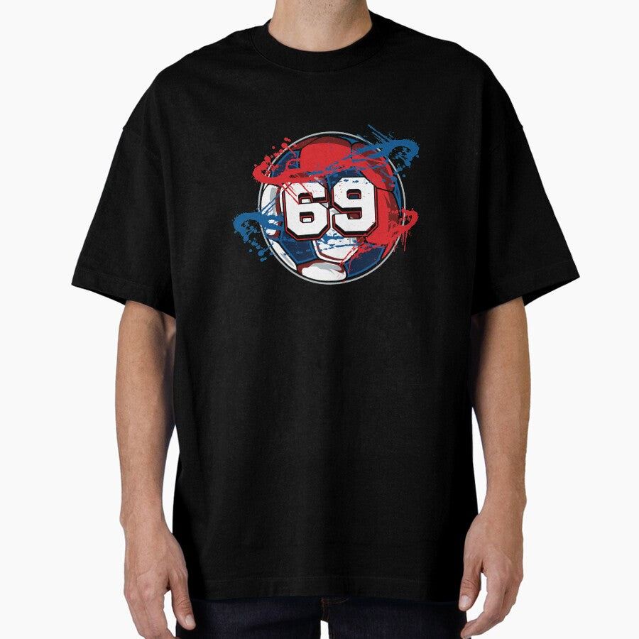 Awesome Cool Soccer Ball 69 Oversized T-Shirt