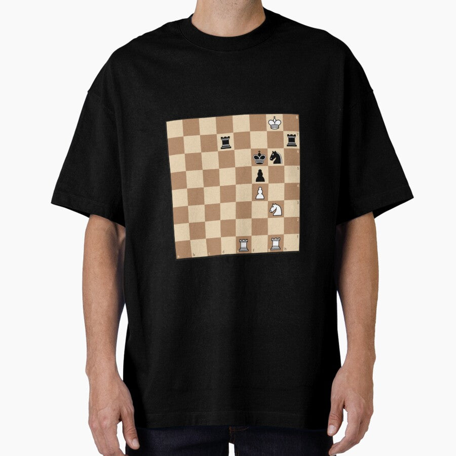 Chess Puzzle Sticker And Magnet Mate In 3 White To Play Oversized T Shirt