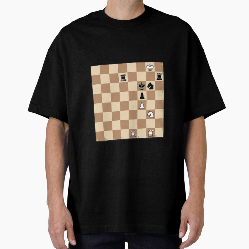 Chess Puzzle Sticker And Magnet Mate In 3 White To Play Oversized T Shirt