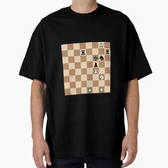 Chess Puzzle Sticker And Magnet Mate In 3 White To Play Oversized T Shirt