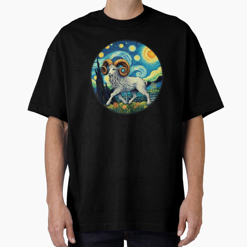 ZODIAC Aries - Astrological ARIRS - ARIRS - ZODIAC sign - Van Gogh style - 14 Oversized T-Shirt
