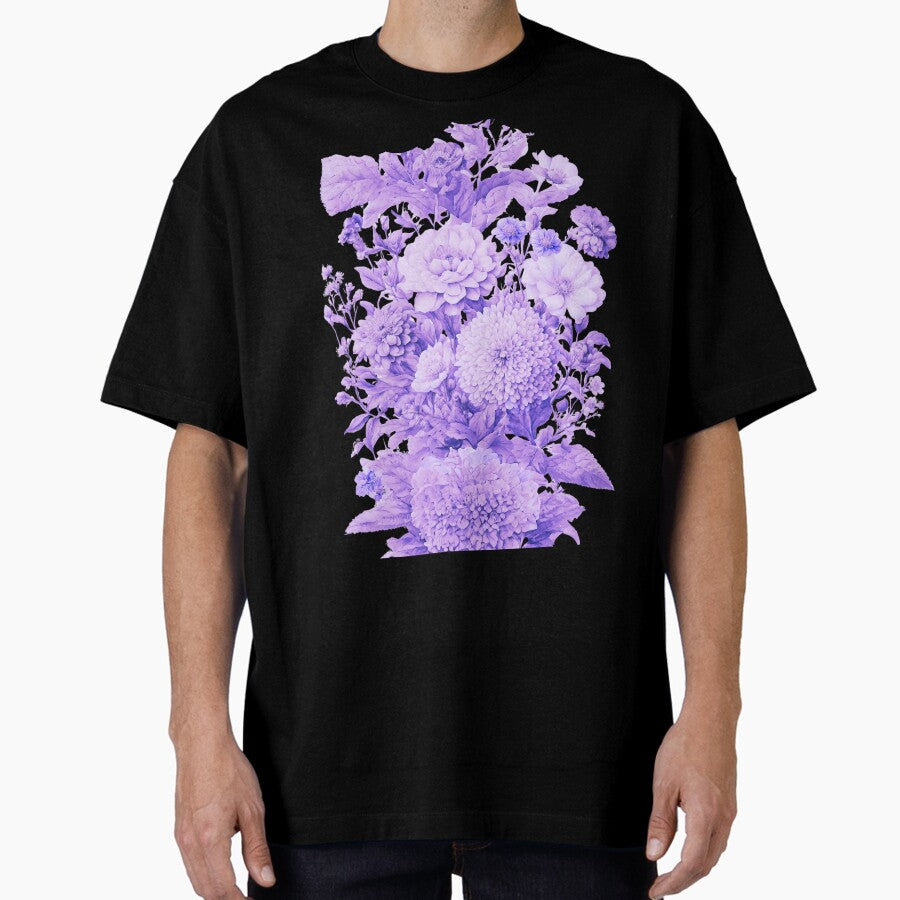 Vintage flower, gorgeous shabby chic, rbf1 purple Oversized T-Shirt