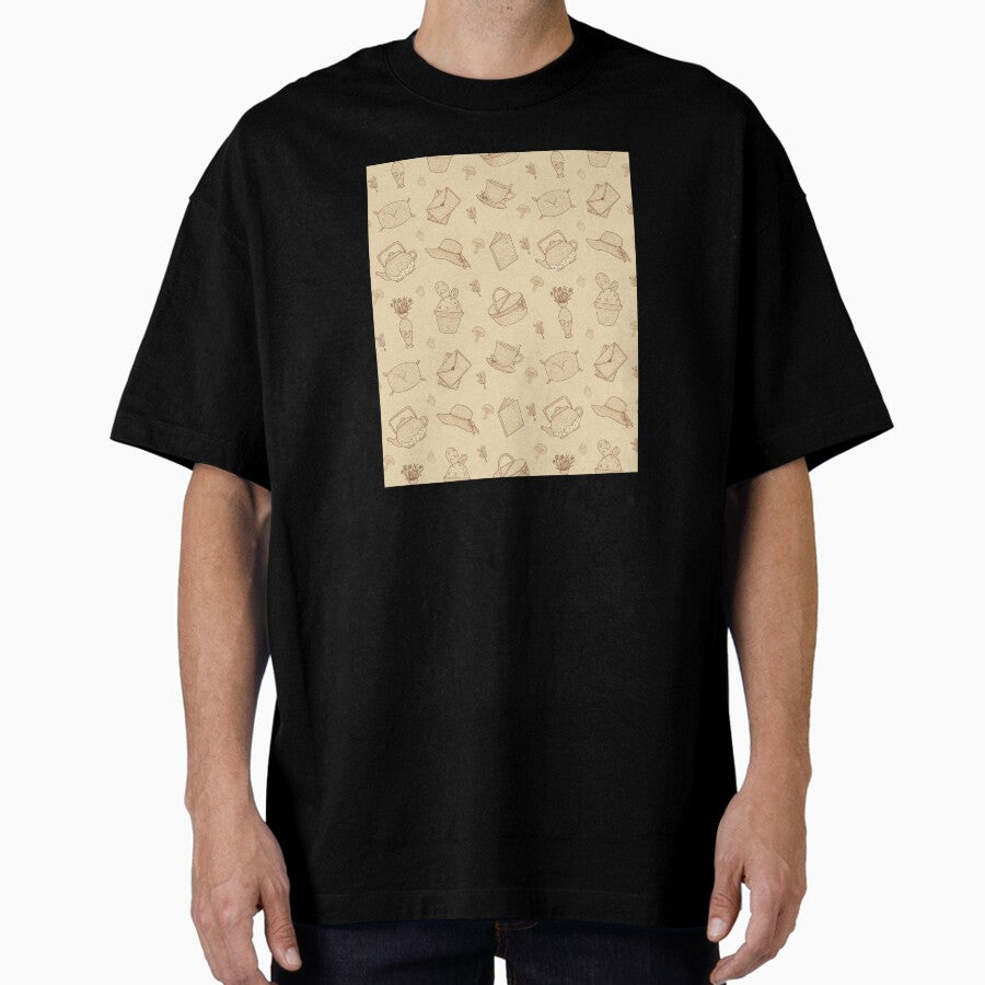 Aesthetic Vintage Cottagecore Pattern Oversized T Shirt