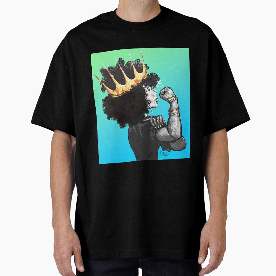 Naturally Queen the Riverter TEAL Oversized T-Shirt