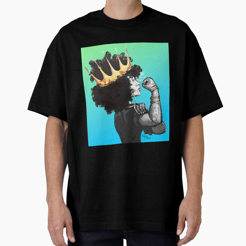 Naturally Queen the Riverter TEAL Oversized T-Shirt
