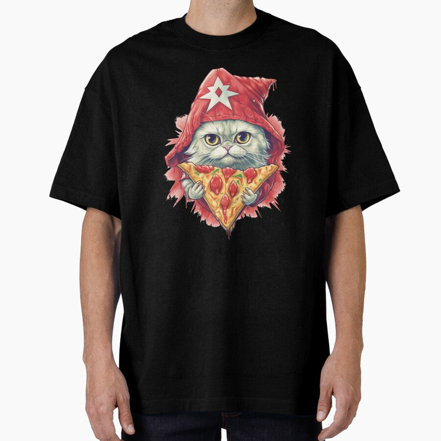 Cat Pizza Oversized T-Shirt