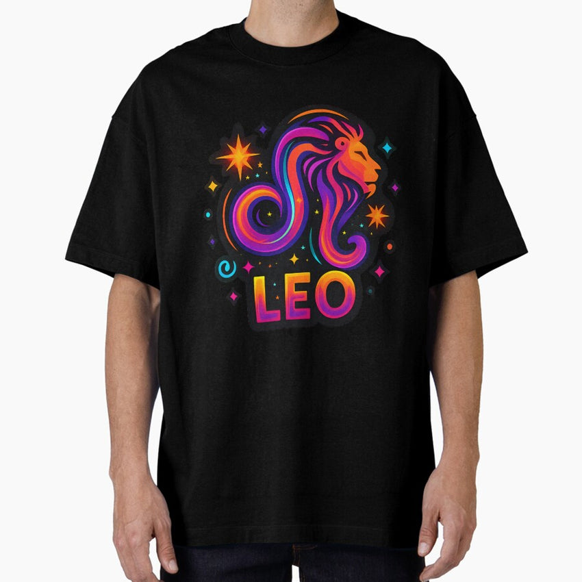 Leo Zodiac Sign – Bold & Radiant Star Sign Design Oversized T-Shirt
