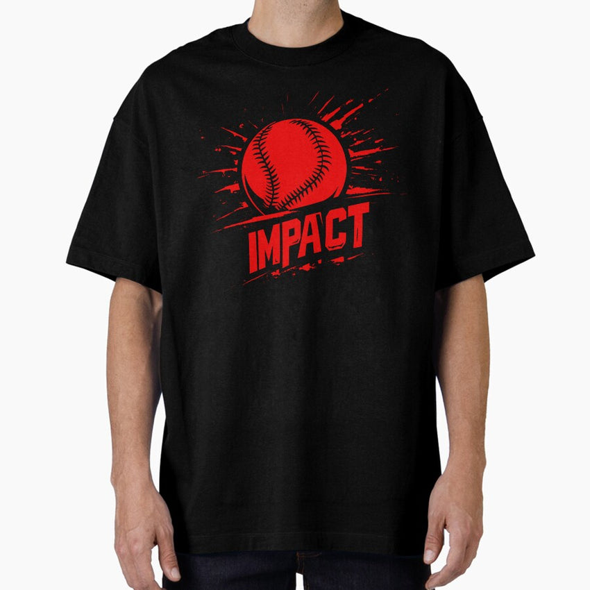 Baseball "Impact" tee red Oversized T-Shirt