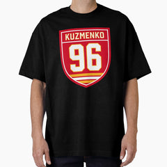 Andrei Kuzmenko Calgary #96 emblem Oversized T-Shirt