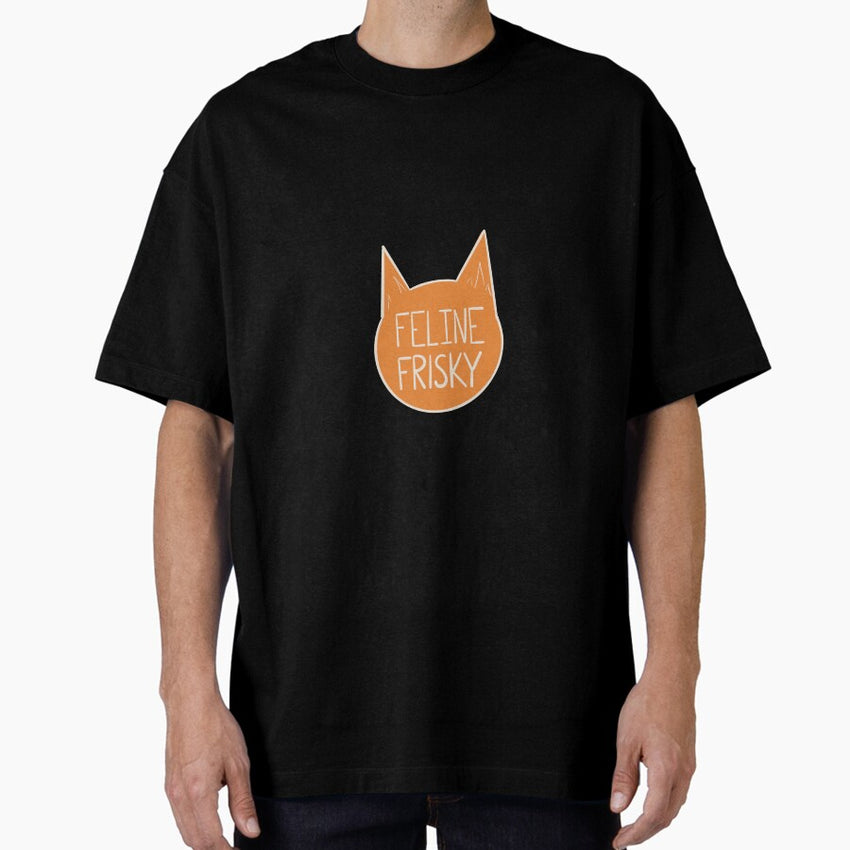 Feline frisky orange Oversized T-Shirt