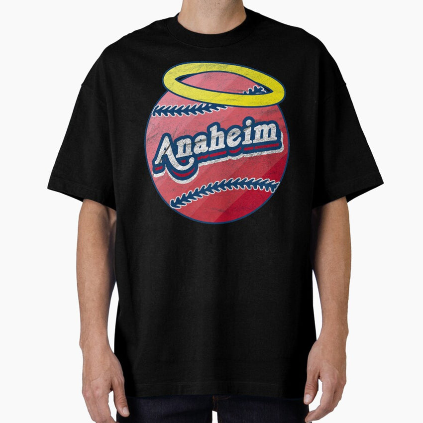 Anaheim Retro Baseball with Halo Oversized T-Shirt