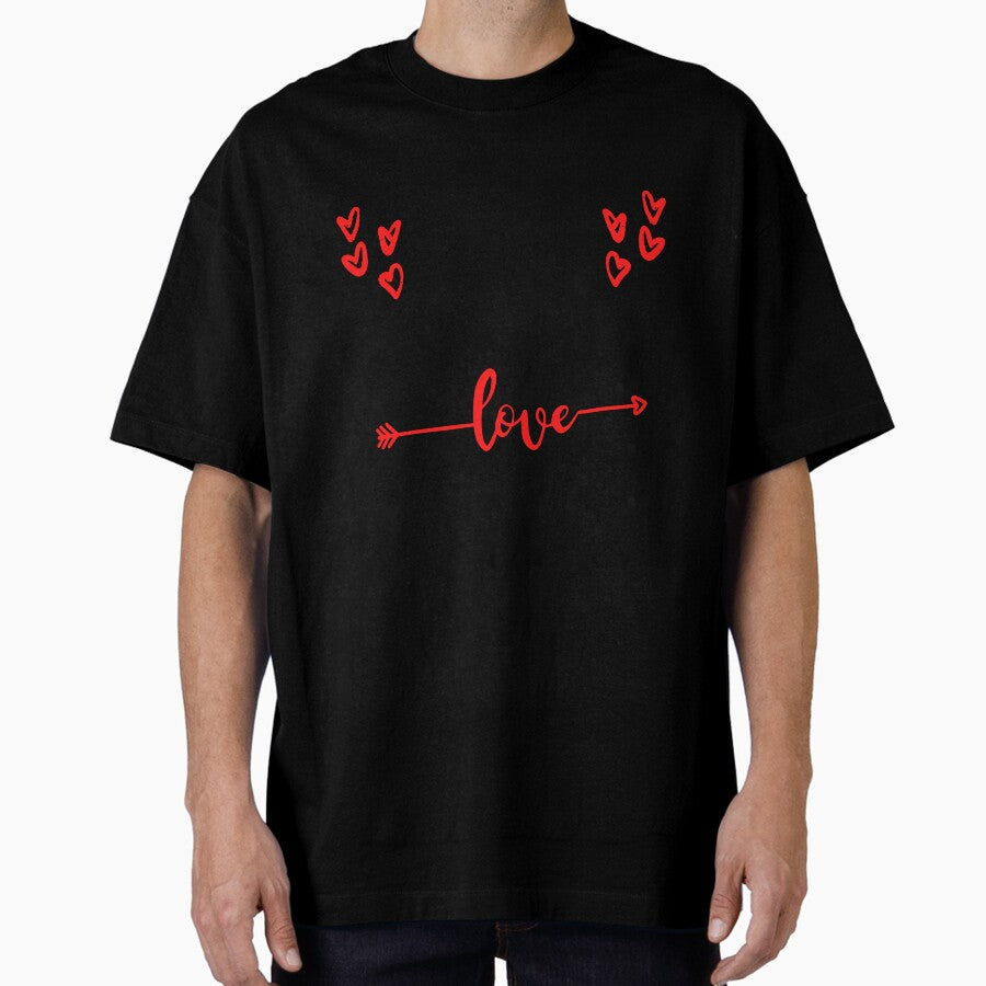 Happy Valentine Love cute gift Oversized T-Shirt