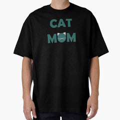 Cat Mom (Teal) Oversized T-Shirt