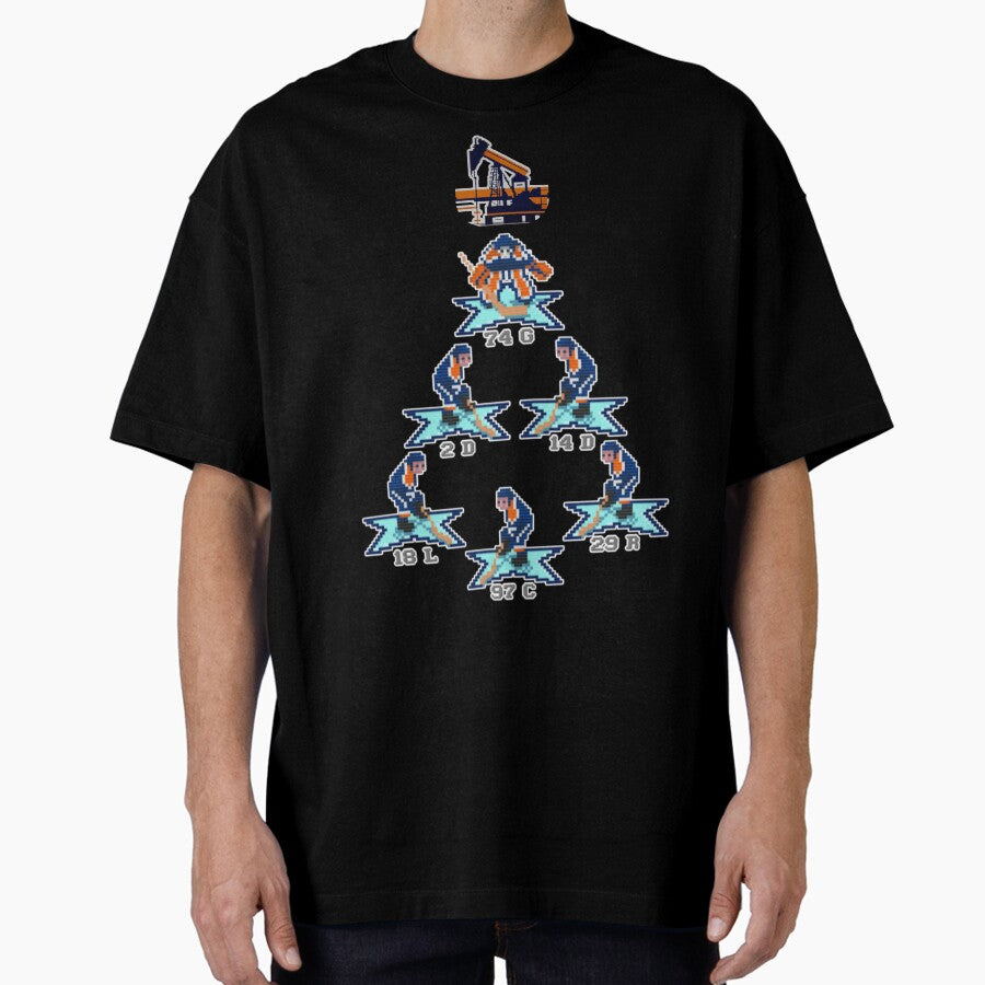 8bit hockey Oilers Current Oversized T-Shirt