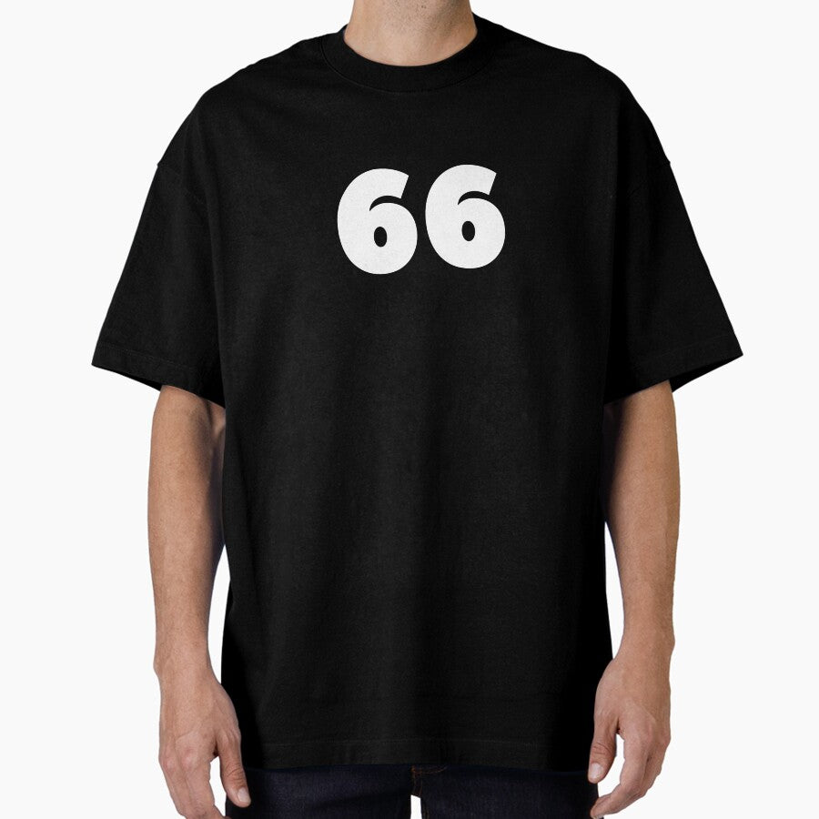 66 Double Six Soccer Football Number Gift Oversized T-Shirt