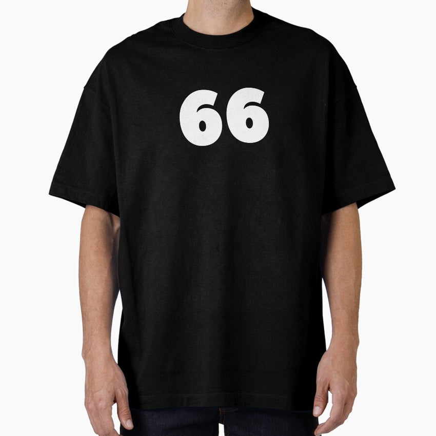 66 Double Six Soccer Football Number Gift Oversized T-Shirt