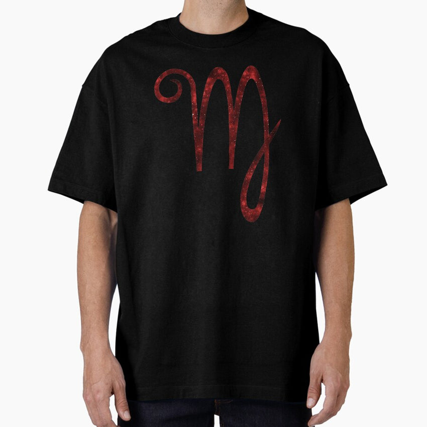 Zodiac Sign - Virgo (Galaxy Design) Oversized T-Shirt