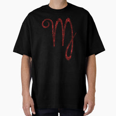 Zodiac Sign - Virgo (Galaxy Design) Oversized T-Shirt