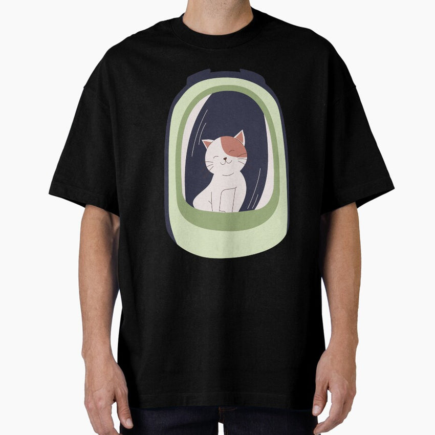 Traveling Cat Oversized T-Shirt