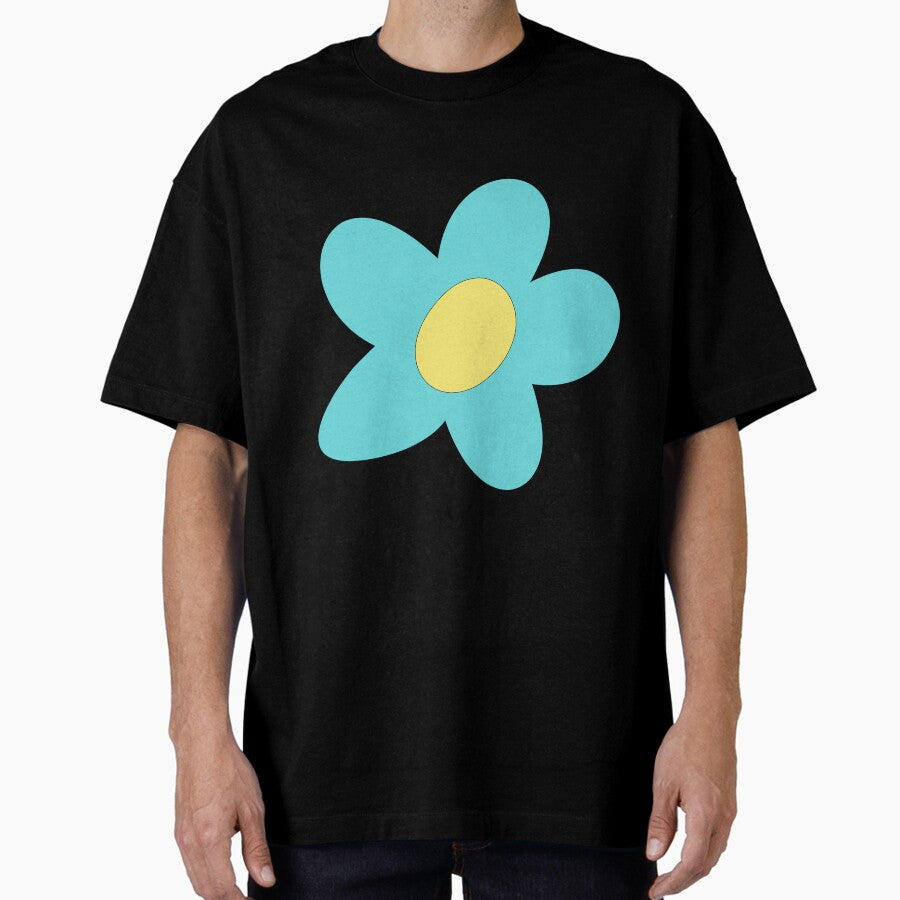 A Blue Happy Flower Oversized T-Shirt