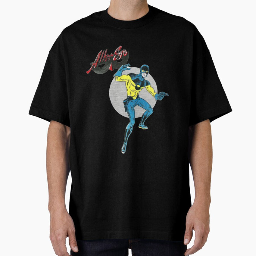 Alter Ego The Eclipse Superhero Comic Book 50s Oversized T-Shirt