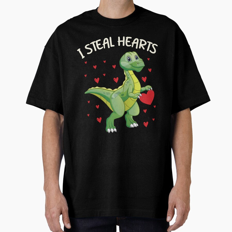 I Steal Hearts Dinosaurs Shirt Oversized T Shirt