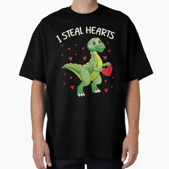 I Steal Hearts Dinosaurs Shirt Oversized T Shirt