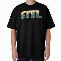 Atlanta Georgia Atl Sunset Cityscape Oversized T Shirt
