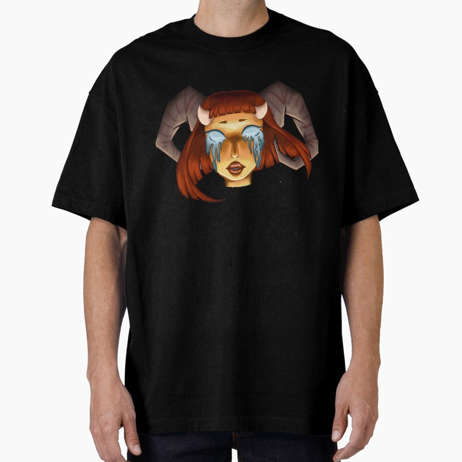 Aries Girl Head Oversized T-Shirt