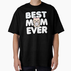 Best Mom Ever Cat hugging Kitten Kawaii Design Oversized T-Shirt