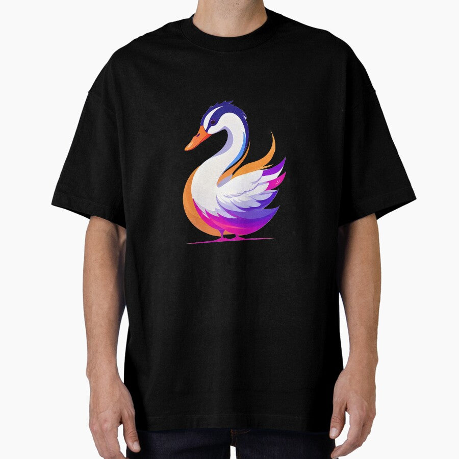 Vibrant Visions Rainbow Goose Oversized T Shirt