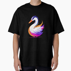 Vibrant Visions Rainbow Goose Oversized T Shirt