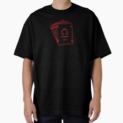 Libra zodiac sign poker cards design sticker Oversized T-Shirt