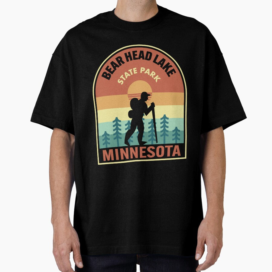 Bear Head Lake State Park Minnesota Retro Hiking Oversized T-Shirt