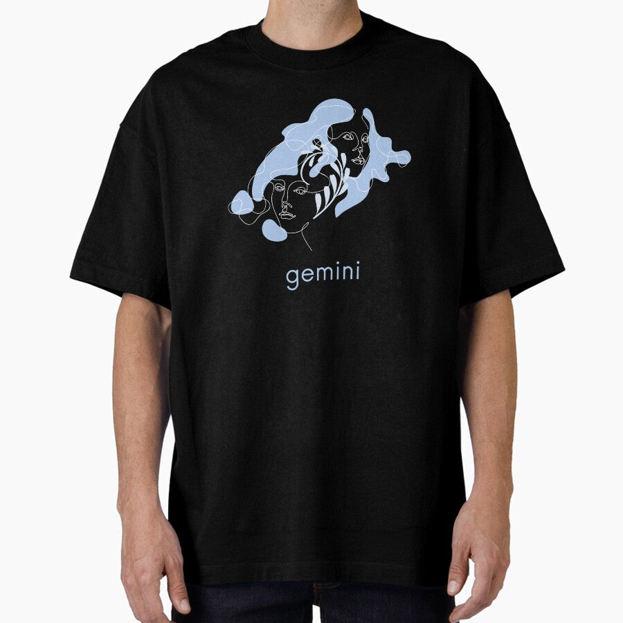 Gemini Art, A Beautiful Gift For People Born Under The Gemini Zodiac Sign Oversized T-Shirt